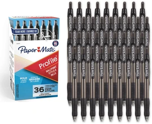 Profile Retractable Ballpoint Pens, Bold Point (1.4mm), Black, 36 Count - Office Supplies, Comfortable Grip, Everyday Writing Profile Retractable Ballpoint Pens, Bold Point (1.4mm), Black, 36 Count - Office Supplies, Comfortable Grip, Everyday Writing