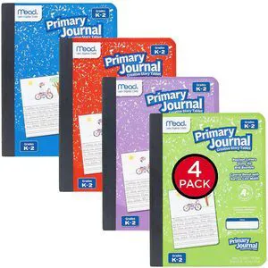 Primary Journal Creative Story Tablet Composition Notebook, 7.5" x 9.75", Grades K-2, 100 Sheets, 4 Pack, Assorted Colors (610051-ECM) 0071723104313 Primary Journal Creative Story Tablet Composition Notebook, 7.5" x 9.75", Grades K-2, 100 Sheets, 4 Pack, Assorted Colors (610051-ECM) 0071723104313