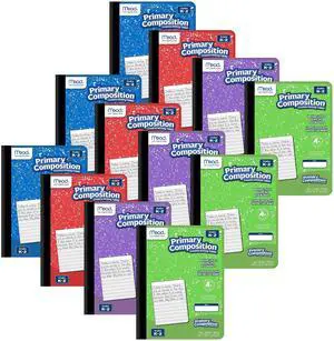 Primary Composition Book, Primary Ruled Journal, Grades K-2, 7-1/2" x 9-3/4", 100 Sheets per Comp Book, Colors Will Vary, 12 Pack (610054-ECM) Primary Composition Book, Primary Ruled Journal, Grades K-2, 7-1/2" x 9-3/4", 100 Sheets per Comp Book, Colors Will Vary, 12 Pack (610054-ECM)
