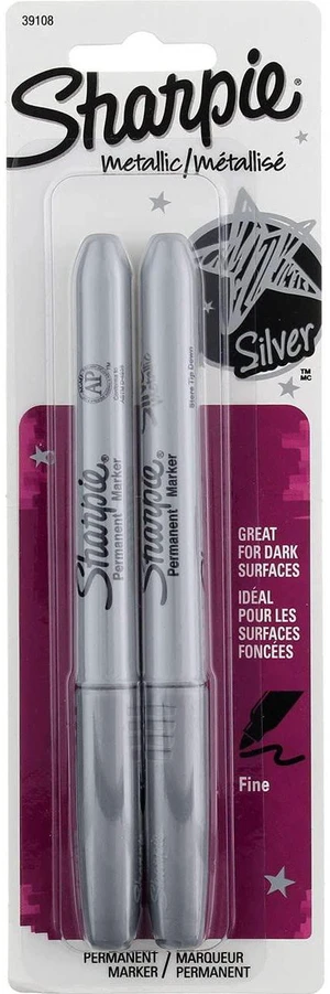 Metallic Permanent Markers, Fine Point, Silver, For Black Paper or Dark Surfaces, Arts & Crafts, Posters (Pack of 12) Metallic Permanent Markers, Fine Point, Silver, For Black Paper or Dark Surfaces, Arts & Crafts, Posters (Pack of 12)
