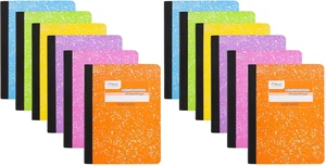 Composition Notebook, Wide Ruled Paper, 7-1/2" x 9-3/4", 100 Sheets per Comp Book, Assorted Colors (950054-ECM) (Pack of 12) Composition Notebook, Wide Ruled Paper, 7-1/2" x 9-3/4", 100 Sheets per Comp Book, Assorted Colors (950054-ECM) (Pack of 12)