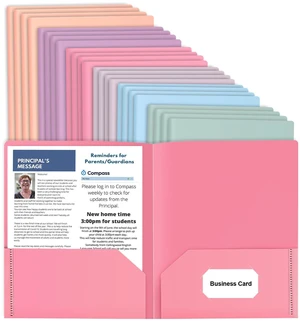 24 Pack Colored File Folders with Pockets, Pastel Pocket Folders, Plastic Business Card Holder, Decorative, for Documents, Cute Plastic Folders for Filing Cabinet, School, Office, Resume Portfolio 24 Pack Colored File Folders with Pockets, Pastel Pocket Folders, Plastic Business Card Holder, Decorative, for Documents, Cute Plastic Folders for Filing Cabinet, School, Office, Resume Portfolio