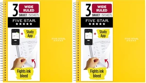 Spiral Notebook, 3 Subject, Wide Ruled, 150 Sheets | 10-1/2" x 8" Size | Harvest Yellow | Pack of 2 | Study App Spiral Notebook, 3 Subject, Wide Ruled, 150 Sheets | 10-1/2" x 8" Size | Harvest Yellow | Pack of 2 | Study App