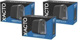 Pencil Sharpener, Mighty Mite Electric Sharpener, with Pencil Saver®, SafeStart® Motor, Black, 1 Count - Home, Office, School, Teacher Supplies (Pack of 3) Pencil Sharpener, Mighty Mite Electric Sharpener, with Pencil Saver®, SafeStart® Motor, Black, 1 Count - Home, Office, School, Teacher Supplies (Pack of 3)
