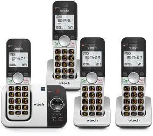 Cordless Phone with 4 Handsets Big Buttons, Large Backlit Display, Answering Machine, DECT 6.0, Whole-Home Coverage, Intercom, Easy to Use | VG232-4 Cordless Phone with 4 Handsets Big Buttons, Large Backlit Display, Answering Machine, DECT 6.0, Whole-Home Coverage, Intercom, Easy to Use | VG232-4