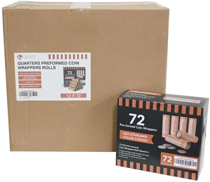 L LIKED 864 PCS Quarters Preformed Coin Roll Wrappers-Quarters L LIKED 864 PCS Quarters Preformed Coin Roll Wrappers-Quarters