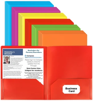 Plastic Folders with Pockets, 24 Color Heavy Duty Two Pocket Folders Business Card Holder, for Office, High School Plastic Folders with Pockets, 24 Color Heavy Duty Two Pocket Folders Business Card Holder, for Office, High School