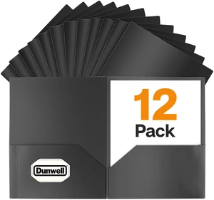 Plastic 2-Pocket Folders, Black, 12 Pack, Heavy-Duty Poly Heavy-Duty Acid-Free Poly, Fits Letter-Size Documents for School, Home & Office, Includes Removable Adhesive Labels Plastic 2-Pocket Folders, Black, 12 Pack, Heavy-Duty Poly Heavy-Duty Acid-Free Poly, Fits Letter-Size Documents for School, Home & Office, Includes Removable Adhesive Labels