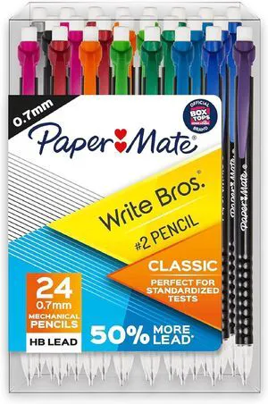 Mechanical Pencils 0.7mm Write Bros. Classic Number 2 Pencil Set Office Supplies Classroom Supplies Sketching Pencils Drafting Great for Standardized Testing 144 Count, Pack of 6 Mechanical Pencils 0.7mm Write Bros. Classic Number 2 Pencil Set Office Supplies Classroom Supplies Sketching Pencils Drafting Great for Standardized Testing 144 Count, Pack of 6