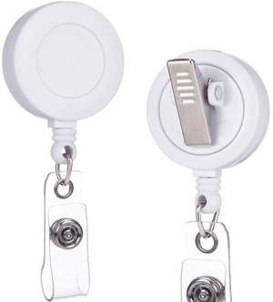 Badge Reel, ID Badge Holder Retractable Clip, White, Bulk 100 Pack with 360° Swivel Alligator Clip, 30-Inch Nylon Cord, Simple, Lightweight, Name Tag Holder for Nurse, Office Worker, Teacher Badge Reel, ID Badge Holder Retractable Clip, White, Bulk 100 Pack with 360° Swivel Alligator Clip, 30-Inch Nylon Cord, Simple, Lightweight, Name Tag Holder for Nurse, Office Worker, Teacher