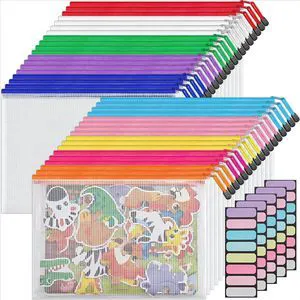 A4 Mesh Zipper Pouch Bags, 36 Pcs Waterproof Zipper Pouch Bags Multi-use Mesh Bags for Board Games & Puzzles, Office School Supplies, Toys, Cosmetics Travel Storage, 10 Colors, Lettle Size A4 Mesh Zipper Pouch Bags, 36 Pcs Waterproof Zipper Pouch Bags Multi-use Mesh Bags for Board Games & Puzzles, Office School Supplies, Toys, Cosmetics Travel Storage, 10 Colors, Lettle Size