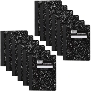 Composition Notebook, 12 Pack, College Ruled Paper, 7-1/2" x 9-3/4", 100 Sheets per Comp Book, Black Marble (72938) Composition Notebook, 12 Pack, College Ruled Paper, 7-1/2" x 9-3/4", 100 Sheets per Comp Book, Black Marble (72938)