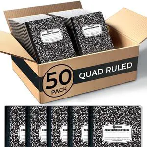 50 Pack Bulk Graph Paper Composition Notebook, 100 Sheets Graph Composition Notebook, 200 Pages, Bulk Graphing Notebook, 4x4 Grid, Quad Ruled Composition Book, Hard Sewn Bound Cover 50 Pack Bulk Graph Paper Composition Notebook, 100 Sheets Graph Composition Notebook, 200 Pages, Bulk Graphing Notebook, 4x4 Grid, Quad Ruled Composition Book, Hard Sewn Bound Cover