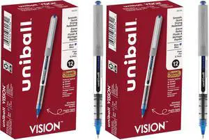 uniball Vision Rollerball Pens with 0.7mm Fine Point,Blue,(Pack of 24) uniball Vision Rollerball Pens with 0.7mm Fine Point,Blue,(Pack of 24)