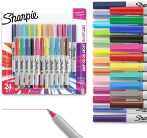 Color Burst Permanent Markers, Ultra-Fine Tip, 24 Count - Writing, Drawing, Arts & Crafts, Teacher Supplies Color Burst Permanent Markers, Ultra-Fine Tip, 24 Count - Writing, Drawing, Arts & Crafts, Teacher Supplies