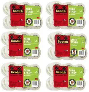 Sure Start Packing Tape, 1.88 in. x 25 yd Rolls, 6 Pack Sure Start Packing Tape, 1.88 in. x 25 yd Rolls, 6 Pack