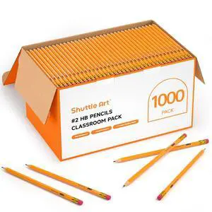 Wood-Cased #2 HB Pencils, 1000 Pack Sharpened Yellow Pencils with Erasers, Bulk Pack Graphite Pencils for School and Teacher Supplies, Writing, Drawing and Sketching Wood-Cased #2 HB Pencils, 1000 Pack Sharpened Yellow Pencils with Erasers, Bulk Pack Graphite Pencils for School and Teacher Supplies, Writing, Drawing and Sketching