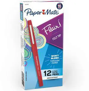 Flair Felt Tip Pens, Medium Point (0.7mm), Red Ink, 12 Count - Teacher Supplies, Arts & Crafts Flair Felt Tip Pens, Medium Point (0.7mm), Red Ink, 12 Count - Teacher Supplies, Arts & Crafts