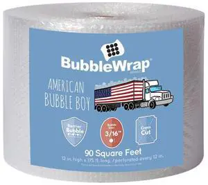 Bubble Wrap 90', Small 3/16 Cushioning, 90 ft with Perforated Every 12" Bubble Wrap 90', Small 3/16 Cushioning, 90 ft with Perforated Every 12"