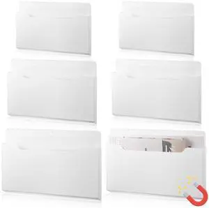 Magnetic Wall File Holder,6pcs,White,Horizontal-3 Mixed Size Magnetic Organizer Folder for Refrigerator Office, Paper Holder for Mail Letters Magazines, Wall Mount File Pocket Magnetic Wall File Holder,6pcs,White,Horizontal-3 Mixed Size Magnetic Organizer Folder for Refrigerator Office, Paper Holder for Mail Letters Magazines, Wall Mount File Pocket