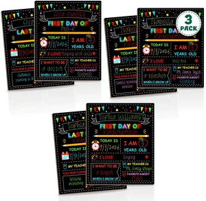 3PCS 1st Day of School Sign Board, Back to School Chalkboard for Kids 10 × 12 Inches Back to School Chalkboard, Double-Sided First Day & Last Day of Preschool board, Reusable School Board 3PCS 1st Day of School Sign Board, Back to School Chalkboard for Kids 10 × 12 Inches Back to School Chalkboard, Double-Sided First Day & Last Day of Preschool board, Reusable School Board