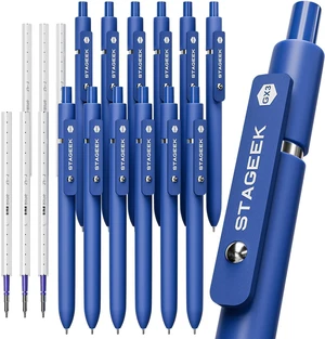12 Pcs GX3 Blue Gel Pens, Quick Dry Smooth Writing, with 3 Refills Blue Ink Pens, 0.7mm Fine Point, Retractable, Office, School Supplies, Journaling & Note Taking, for Nurses, Teachers 12 Pcs GX3 Blue Gel Pens, Quick Dry Smooth Writing, with 3 Refills Blue Ink Pens, 0.7mm Fine Point, Retractable, Office, School Supplies, Journaling & Note Taking, for Nurses, Teachers