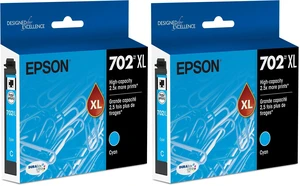T702 DURABrite Ultra -Ink High Capacity Cyan -Cartridge (T702XL220-S) for Select Workforce Pro Printers (Pack of 2) T702 DURABrite Ultra -Ink High Capacity Cyan -Cartridge (T702XL220-S) for Select Workforce Pro Printers (Pack of 2)