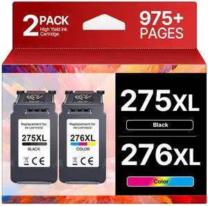 PG-275XL CL-276XL Replacement for Canon 275 and 276 Ink Cartridges for Canon Ink 275 and 276 275XL 276XL Combo Pack Use to PIXMA TR4720 TS3522 TR4700 TS3722 TS3500 TS3520 TS3720 TR4722 (2 Pack) PG-275XL CL-276XL Replacement for Canon 275 and 276 Ink Cartridges for Canon Ink 275 and 276 275XL 276XL Combo Pack Use to PIXMA TR4720 TS3522 TR4700 TS3722 TS3500 TS3520 TS3720 TR4722 (2 Pack)