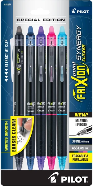 FriXion Synergy Clicker Erasable, Pack of 5, Assorted Colors FriXion Synergy Clicker Erasable, Pack of 5, Assorted Colors
