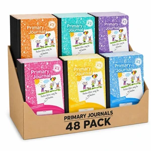 Primary Composition Notebook K-2, Primary Journal Grades K 2, Preschool, 1st Grade, Kindergarten Notebooks, Primary Ruled - 9.75 x 7.50 - Sturdy Covers - 100 Sheets - Assorted Colors (Bulk - 48 Pack) Primary Composition Notebook K-2, Primary Journal Grades K 2, Preschool, 1st Grade, Kindergarten Notebooks, Primary Ruled - 9.75 x 7.50 - Sturdy Covers - 100 Sheets - Assorted Colors (Bulk - 48 Pack)