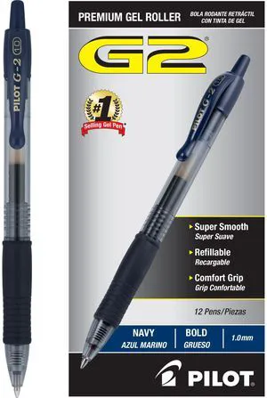 G2 Premium Rolling Ball Gel Pens, Navy Blue Ink, 12-Pack G2 Premium Rolling Ball Gel Pens, Navy Blue Ink, 12-Pack