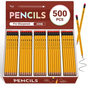 500 Pack Wood-Cased #2 HB Pencils, Bulk Pre-Sharpened, Yellow #2 HB Pencils with Top Eraser, Classic Hexagonal Barrel, Perfect for School & Classroom Writing, Sketching and Marking 500 Pack Wood-Cased #2 HB Pencils, Bulk Pre-Sharpened, Yellow #2 HB Pencils with Top Eraser, Classic Hexagonal Barrel, Perfect for School & Classroom Writing, Sketching and Marking