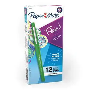 Flair Felt Tip Pens, Medium Point (0.7mm), Green Ink, 12 Count - Writing, Journaling, Desk Supplies Flair Felt Tip Pens, Medium Point (0.7mm), Green Ink, 12 Count - Writing, Journaling, Desk Supplies