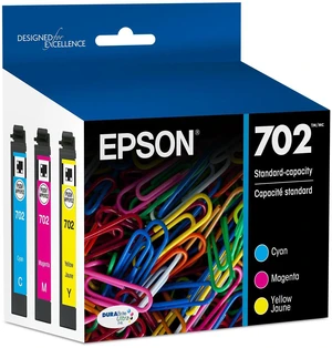 702 Genuine Ink Standard Capacity 3 Color Combo Pack T702520 Standard Capacity Cyan Magenta Yellow for WorkForce Pro WF-3720 WF-3730 WF-3733 Printers 702 Genuine Ink Standard Capacity 3 Color Combo Pack T702520 Standard Capacity Cyan Magenta Yellow for WorkForce Pro WF-3720 WF-3730 WF-3733 Printers