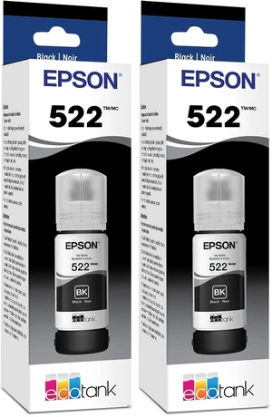 522 EcoTank Black Ink, Ultra-High Capacity Bottle (T522120-S), Compatible with EcoTank 2720, 2800, 2803, 2840, 4700, 4800, 4810 (Pack of 2) 522 EcoTank Black Ink, Ultra-High Capacity Bottle (T522120-S), Compatible with EcoTank 2720, 2800, 2803, 2840, 4700, 4800, 4810 (Pack of 2)