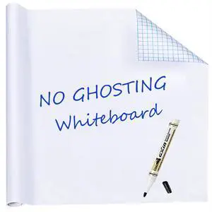 White Board Dry Erase, 24" x 79" Peel and Stick Paper, No Ghosting Transform Any Wall into Dry Erase Surface, Self-Adhesive, Reusable Writing, Easy to Erase, Cut to Size, Includes Marker White Board Dry Erase, 24" x 79" Peel and Stick Paper, No Ghosting Transform Any Wall into Dry Erase Surface, Self-Adhesive, Reusable Writing, Easy to Erase, Cut to Size, Includes Marker