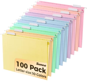 Hanging File Folders, 100 Pack Letter Size Hanging File Folders with 1/5-cut Tabs, Stay Organized for Your Home and Office Bulk File, Documents and Paper, 10 Macaron Colors Hanging File Folders, 100 Pack Letter Size Hanging File Folders with 1/5-cut Tabs, Stay Organized for Your Home and Office Bulk File, Documents and Paper, 10 Macaron Colors
