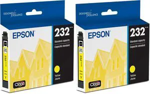 232 Claria Ink Standard Capacity Yellow Cartridge (T232420-S) Works with Workforce WF-2930,2950 and Expression XP-4200, 4205 (Pack of 2) 232 Claria Ink Standard Capacity Yellow Cartridge (T232420-S) Works with Workforce WF-2930,2950 and Expression XP-4200, 4205 (Pack of 2)