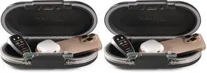 Portable Small Lock Box,Set Your Own Combination-Lock Portable Safe,Personal Travel Safe,5900D,Gunmetal Grey,(Pack of 2) Portable Small Lock Box,Set Your Own Combination-Lock Portable Safe,Personal Travel Safe,5900D,Gunmetal Grey,(Pack of 2)