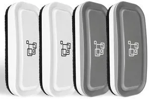 Magnetic Dry Erase Eraser, 4 Pack, 2 Gray + 2 White Glass Board Erasers, For Dry Erase Board, For Glass Board, For Calendar Board, Office and School Supplies Magnetic Dry Erase Eraser, 4 Pack, 2 Gray + 2 White Glass Board Erasers, For Dry Erase Board, For Glass Board, For Calendar Board, Office and School Supplies