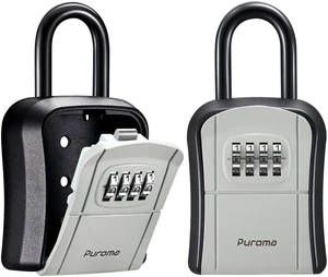 Key Lock Box Outdoor 4 Digit Code Combination Lockbox House, 2 Gray For Contractors Guest Realtor Storage Keys, Portable, Home Wall Mount, Resettable, Combination, Weatherproof, High-capacity Key Lock Box Outdoor 4 Digit Code Combination Lockbox House, 2 Gray For Contractors Guest Realtor Storage Keys, Portable, Home Wall Mount, Resettable, Combination, Weatherproof, High-capacity