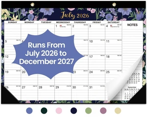 Desk Calendar 2026-2027, Jul 2026-Dec 2027, 18-Month, 17" x 12" 18-Month Calendar, Large Monthly Desktop & Wall Calendar for Home & Office, Planning and Organization, Midnight Garden Desk Calendar 2026-2027, Jul 2026-Dec 2027, 18-Month, 17" x 12" 18-Month Calendar, Large Monthly Desktop & Wall Calendar for Home & Office, Planning and Organization, Midnight Garden
