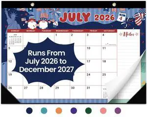 Desk Calendar 2026-2027, Jul 2026-Dec 2027, 18-Month, 17" x 12" 18-Month Calendar, Large Monthly Desktop & Wall Calendar for Home & Office, Planning and Organization, Watercolor Festival Desk Calendar 2026-2027, Jul 2026-Dec 2027, 18-Month, 17" x 12" 18-Month Calendar, Large Monthly Desktop & Wall Calendar for Home & Office, Planning and Organization, Watercolor Festival