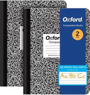 Primary Ruled Composition Notebooks, 9-3/4 x 7-1/2 Inches, Writing Practice for Kids, Grades K-2, Black Covers, 100 Sheets, (1002521), 2 Count (Pack of 12) Primary Ruled Composition Notebooks, 9-3/4 x 7-1/2 Inches, Writing Practice for Kids, Grades K-2, Black Covers, 100 Sheets, (1002521), 2 Count (Pack of 12)