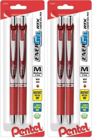 EnerGel Deluxe RTX Retractable Liquid Gel Pen,(0.7mm),Metal Tip,Red Ink,(BL77BP2B),2 Count (Pack of 2) EnerGel Deluxe RTX Retractable Liquid Gel Pen,(0.7mm),Metal Tip,Red Ink,(BL77BP2B),2 Count (Pack of 2)