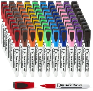 Magnetic Dry Erase Markers with Eraser, 10 Colors, 90 Pack Bulk Whiteboard Markers, Low Odor Dry Erase Pens, Magnetic White Board Markers for Whiteboards, Calendars, Glass, Office Magnetic Dry Erase Markers with Eraser, 10 Colors, 90 Pack Bulk Whiteboard Markers, Low Odor Dry Erase Pens, Magnetic White Board Markers for Whiteboards, Calendars, Glass, Office