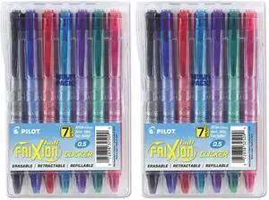 FriXion Clicker Erasable, Refillable & Retractable Gel Ink Pens Extra Fine Point 0.5mm, Erasable Pens, Multicolor Inks, 14-Pack FriXion Clicker Erasable, Refillable & Retractable Gel Ink Pens Extra Fine Point 0.5mm, Erasable Pens, Multicolor Inks, 14-Pack