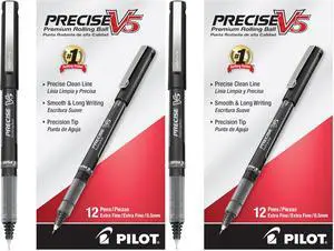 Precise V5 Rollerball Pens,Extra Fine Point 0.5 mm Black Pens,Black,- Ideal for School,Journaling & Office Writing,12 Count (Pack of 2) Precise V5 Rollerball Pens,Extra Fine Point 0.5 mm Black Pens,Black,- Ideal for School,Journaling & Office Writing,12 Count (Pack of 2)