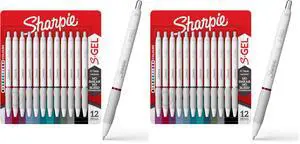 S-Gel Pens,Fashion Barrel Gel Pens,Pearl White Body,Medium (0.7mm) Point,Bold Ink Colors,12 Count (Pack of 2) S-Gel Pens,Fashion Barrel Gel Pens,Pearl White Body,Medium (0.7mm) Point,Bold Ink Colors,12 Count (Pack of 2)