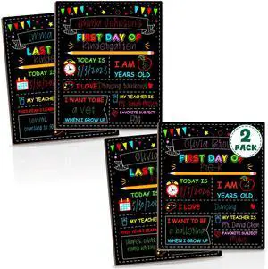 2PCS First Day of School Sign, Double-Sided 1st Last Day Chalkboard 10 × 12 Inches, Reusable Pre-K Board, Easy to Clean Back to School Sign Board for Kids 2PCS First Day of School Sign, Double-Sided 1st Last Day Chalkboard 10 × 12 Inches, Reusable Pre-K Board, Easy to Clean Back to School Sign Board for Kids